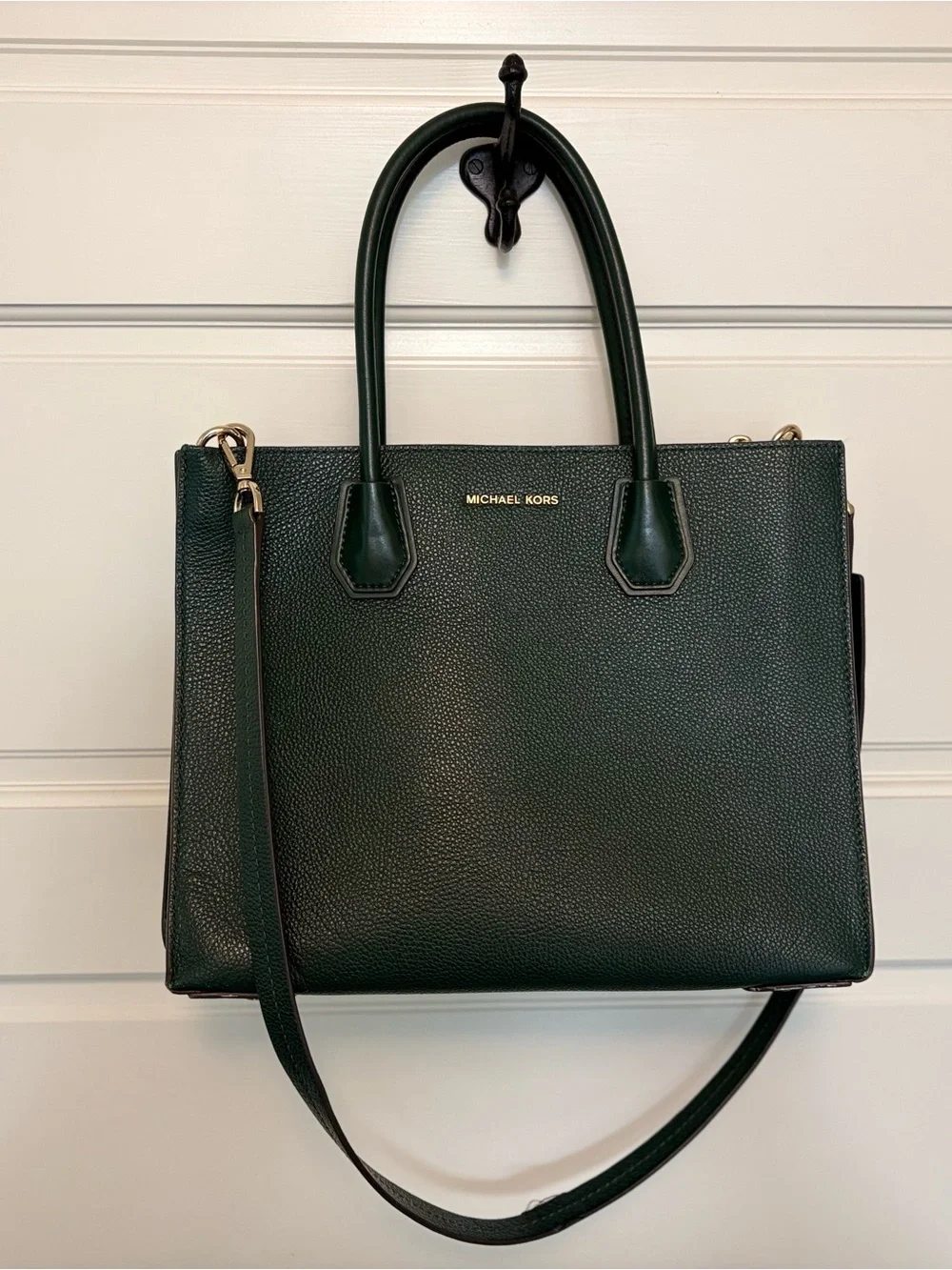 Michael Kors Forest Green Pebbled Leather Satchel